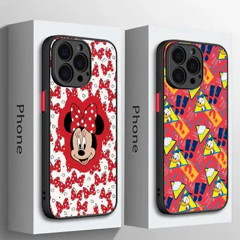Disney Mickey Minnie Sărut Caz pentru iPhone 13 15 8 Pro Plus XS X 7 12 Mini-XR SE 11 Pro 14 Pro Max 14Pro Armura de Acoperire rezistent la Șocuri