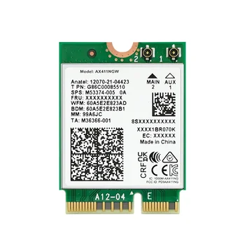 Pentru Intel AX411 placa WiFi, WiFi 6E CNVio2 Bluetooth 5.3 Tri-Band 5374Mbps Adaptor de Rețea pentru Laptop/PC Win10/11-64Bit