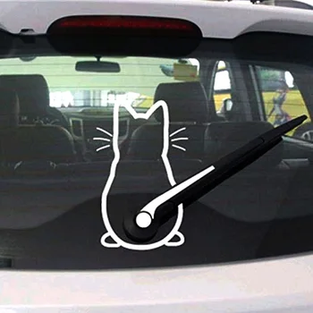 Masina Autocolante Personalizate Kitty Cat Decor După Ștergătoarelor De Parbriz Autocolant Mor De Tăiere Decal Decorare Auto Car Styling