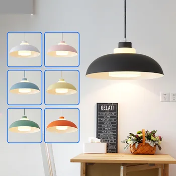 Simplu Noi, Moderne Nordic LED-uri Creative Macaron OZN Lumina Bar, Dormitor, Noptiera Birou Clasă Sala de Mese Lampă de Pandantiv