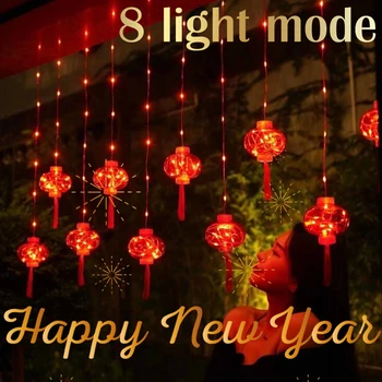 2024 LED de Anul Nou Chinezesc Nod Lanternă Roșie Tradițională Intermitent Șir Lumina Petrecere de Crăciun Consumabile Pentru Interior Si Exterior