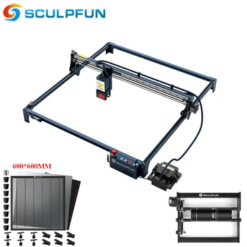 SCULPFUN S30 Ultra 33W Gravare Laser Cu 600x600mm tip Fagure și Role Rotative CNC de Tăiere cu Laser de Inlocuit Protecție Lentilă