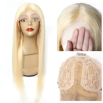Kisshair T parte peruca dantelă #613 blonda de 30 de inch 13*1 dantelă partea de mijloc uman de păr peruca Brazilian bleach blonda peruci pentru femei