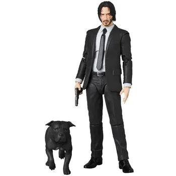 17cm John Wick Cifrele de Acțiune Cu Câinele Figura Anime Mafex085 Keanu Reeves Pvc Statuie Model de Figurina Papusa Ornament Jucării Pentru Copii
