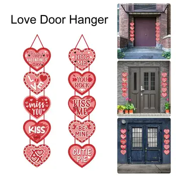 Ușa Ziua Îndrăgostiților Decor Ziua Îndrăgostiților Inima Rosie Ușa Semn Hârtie Decor Dragoste Inima Ușa din Față Cuier pentru Acasă