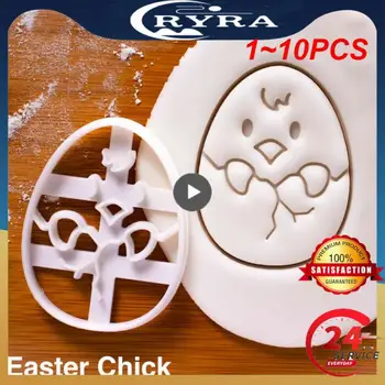 1~10BUC Iepurașul de Paște Ou Cookie Cutter Embosser Mucegai Iepure Pui Fondant Tăietor de Biscuiti Instrumente de Copt Paste Fericit Petrecere DIY