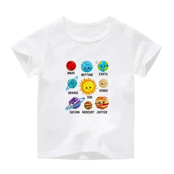 Nouă Planete Tricou Copii Copii Noi de Vara Tricouri Moale Respirabil Tricou Unisex Maneca Scurta Casual Baieti/fete T-Shirt