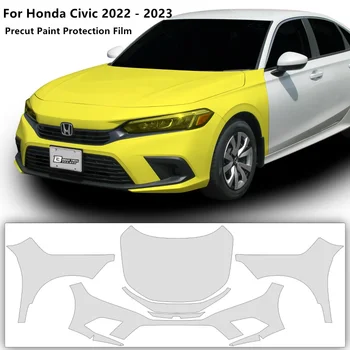 ZHUAIYA 7.5 gros Structuri de Vopsea de Protecție de Film Clar Sutien PPF Decal Kit pentru Honda Civic 2022 - 2023.