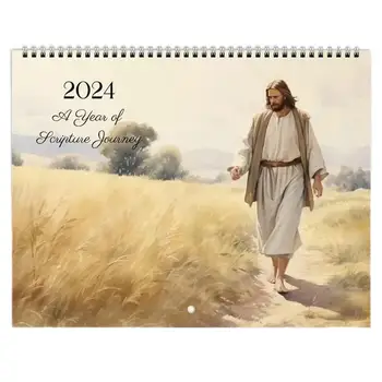 Isus Hristos Calendar 2024 Isus Poster Calendar De Inspiratie Decor De Perete De Artă Calendar Isus Tematice 12 Luni Planificator Calendar