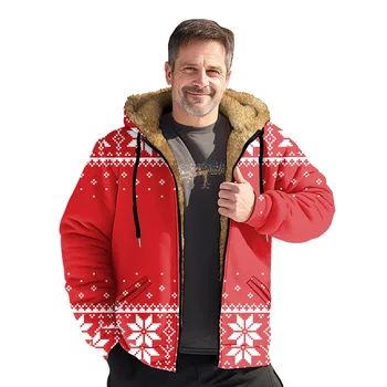Jacheta De Iarna Elegant De Înaltă Calitate Pentru Bărbați Haina Pentru Iarna Hanorac Cu Mâneci Lungi Crăciun Imprimare Bărbați Sacou Blazer Пальто Мужское