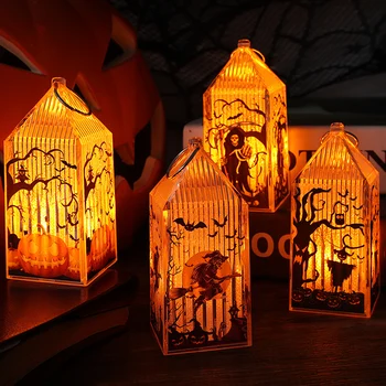 Halloween LED Portabil Veioza Dovleac Vrăjitoare Decorative Lampă cu Flacără Simulate o Lanternă de Mână pentru Vacanță Decoratiuni de Gradina