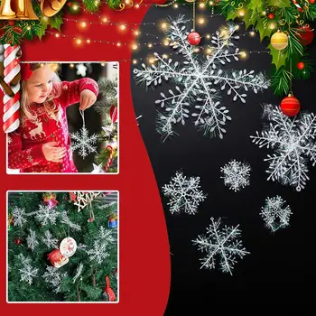 Mari Fulgi de zăpadă de Crăciun Ornamente de Crăciun Copac Agățat An DIY Fulg de Zăpadă Nou Decor Glitter Decor Acasă Ghirlande L0L9