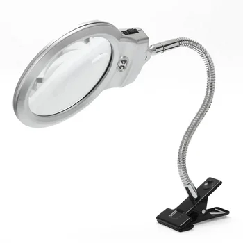Iluminat Lupă Lupă Clip de Pe Desktop Pahar de Lectură Lupă de Metal Furtun LED-uri Aprinse Lampa de pe Birou Lupa Cu Clemă