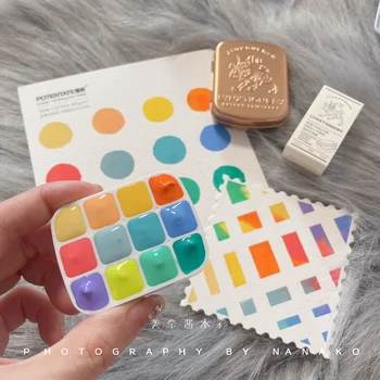 12 Culori Macaron Opac Solid Acuarelă Pigment Set Portabil Cutie de Fier Acuarela pentru Pictura de Artă