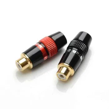1pair/2 buc de Înaltă Calitate, Conector RCA RCA Mufă Soclu Jack audio adapter black&red în 1pair mufa pentru difuzor placat cu Aur