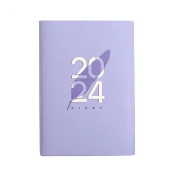 2024 Jurnal Jurnal A5 A5 Planificator de zi cu Zi Notebook pentru Cadou de Craciun, Cadou de Ziua Jurnale pentru 2024 Violet