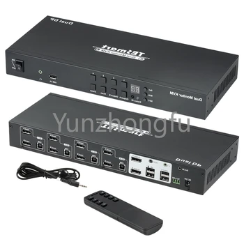 TESmart 8 Port DisplayPort 4K60Hz DCCI DP Switch KVM 8 în 1 Hub USB cu Tasta Fierbinte Comutator DP Switch KVM