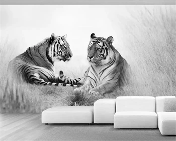 beibehang dimensiune Particularizată HD moda retro 3D relief puternic tigru feroce zid de caramida perete de fundal de fundal pictura unul dintre un fel