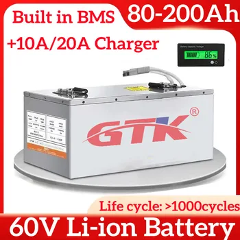 GTK 60V 80Ah Scuter Electric Litiu Baterie 100Ah 120Ah 150Ah 180Ah 200Ah Li-ion Baterii pentru 6000W Motocicleta Tricicleta EV RV