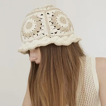 Noua Femeie De Moda Vintage Flower Beach Stil Boho Realizate Manual Croșetat Pălărie Găleată