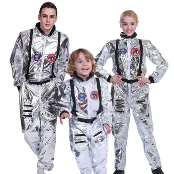 Argint Astronaut Costum De Halloween Cosplay Bărbați Femei Costum De Costume De Astronaut Spațiu Costum Adult Copii Costume Cosplay