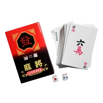 144 Cărți/Set Carti De Joc Mahjong Mat Călătorie Joc Poker Set Accesorii Pentru Familie Adunare De Partid