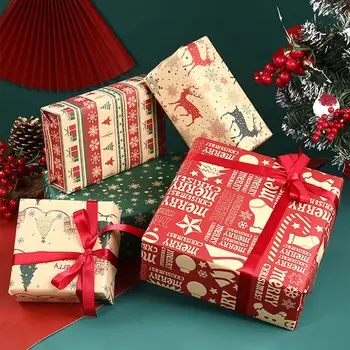 Cadou de crăciun Ambalaj Ambarcațiuni Rola de Hârtie DIY Hârtie de Cadou de Anul Nou Favoruri de Partid Prezent Decorare DIY Hârtie de Ambalaj Cadou