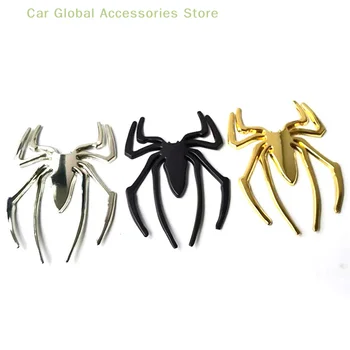 Autocolante auto Metalice 3D Spider Masina Logo-ul de Aur/Argint de Styling Auto Accesorii Metalice Autocolant Chrome Spider Insigna Emblema