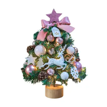 Mini Pom de Crăciun cu Lumini de Crăciun de Decorare Cadou Mini Pom de Crăciun pentru Living Partid de Masă Centrală de Vacanță