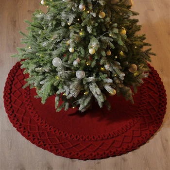 48 Inch Tricotate Pom de Crăciun Fusta Tricotate Groase Rustic de Vacanță de Crăciun de Decorare Cadou pentru Vacanță de Crăciun de Crăciun Consumabile