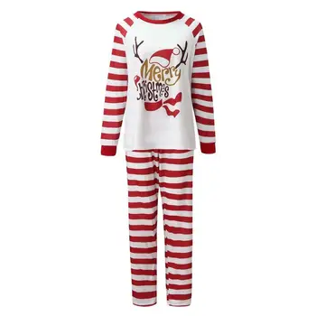 Familia Crăciun Seturi De Îmbrăcăminte De Culoare Roșie Cu Dungi Alb-Pijamale, Costume Pentru Copii Mama Tata Casual Pijamale Pijamale Crăciun