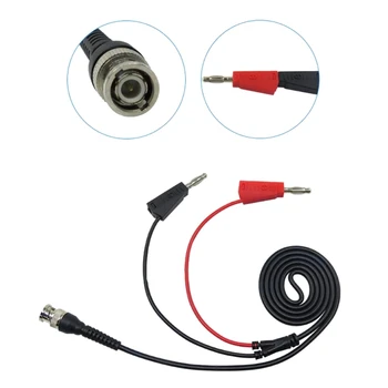 BNC la Dual - 4mm Banana Plug pot fi Stivuite Test de Tip Plumb Sonda Osciloscop - Cablu