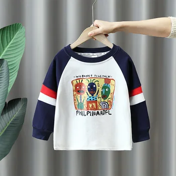 Copii de Primavara Toamna cu Maneci Lungi T-Shirt pentru Copii Marca Pulovere pentru Băieți și Fete de Moda Super-Băiat Jachete 2-10ani