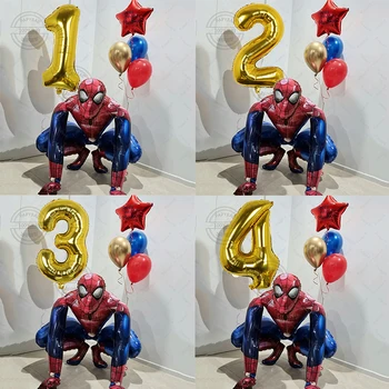 1set Minune Mare 3D Spiderman, Baloane Folie Set Pentru Copii Baieti Favoruri Ziua de naștere Petrecere Copil de Dus Decoratiuni Aer Globos Consumabile