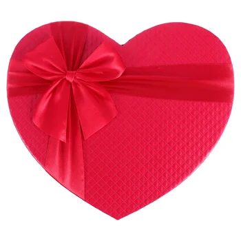 Inima în Formă de Cutie de Cadou cu Capac și Panglică pentru Nunta cabină de Duș de Mireasă Ziua mamei Cadouri Rosie