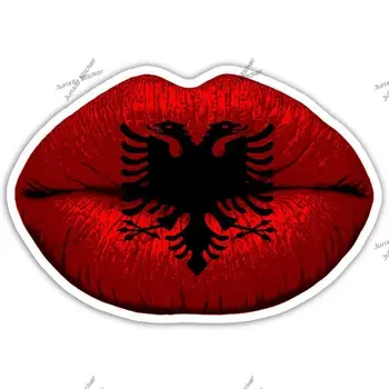 Buzele Steagului albanez Albania Expat Țară pentru O Femeie Feminin Cadou Autocolant Rv Autocolante pentru Decorare Auto Buton de Motociclete