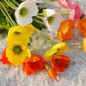 Mini Maci Flori Artificiale De Simulare De Mătase, Flori False Acasă Petrecere De Nunta De Decorare Fotografie Flori Decorative Prop Noi