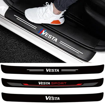 1/4buc pentru LADA VESTA perioada 2007-2020 2021 Usa Masina de Protecție din Fibră de Carbon Auto Autocolante Anti Scratch Pragului de Ușă Protector Autocolante
