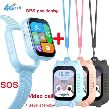 4G Copii Smartwatch GPS+WIFI Sistem de Poziționare Apel Video, Apel de Urgență Sos de Mișcare Conta Agățat de Gât de Tip Dublă Utilizare Smartwatch