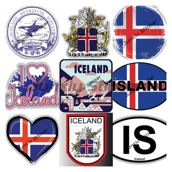 Islanda Stema Autocolant Vagabond Inima Dragoste Islanda Sticker Oval Codul de Țară Steag ESTE Islanda Sticke Reykjavik Personalizate