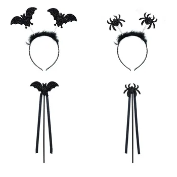1set Petrecere de Halloween Liliac Negru Spider Bentiță de Plastic Negru Baghetă Magică DIY Decorare Petrecere de Halloween Cosplay Accesorii de Par