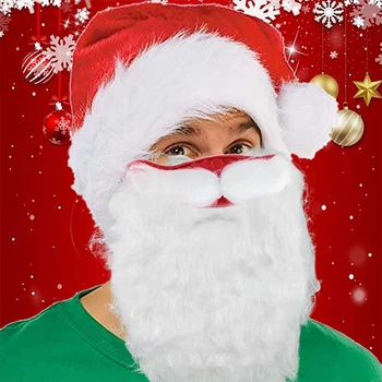 Noua Pălărie de Crăciun Decor 3d Mos Craciun cu Barba Măști Unisex Amuzant Reutilizabile Santa Acopere Fata Scut pentru Xmas Cosplay Petrecere