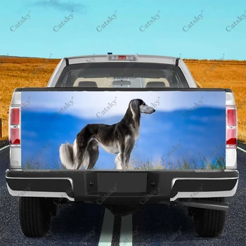 Saluki Câine Animal Camion Hayon Autocolant Decal Folie de Vinil de Înaltă Definiție de Imprimare Grafic Potrivit pentru Camionete la Intemperii