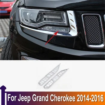 Pentru Jeep Grand Cherokee 2014 2015 2016 ABS Cromat Auto Frontal Lumina Lămpii Spray de Acoperire Faruri Tapiterie Hote Autocolant Styling