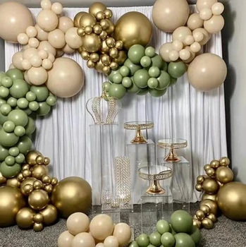 154pcs/set Metalic de Aur Avocado Verde Balon Ghirlanda Arc Copil de Dus Decoratiuni Piele Latex, Baloane Nunta Ziua de nastere D