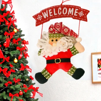 Crăciun Usi Din Lemn Agățat De Ușa Semne Moș Crăciun, Om De Zăpadă, Copac Xmas Drop Ornamente Semn De Bun Venit Vesel De Crăciun Decorare