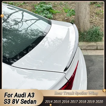 Negru lucios Masina Spoiler Acoperiș Spate Aripa Splitter Pentru Audi A3 S3 8V Sedan 2014-2020 S Stil ABS Coada Aripa Buze Body Kituri de Tuning