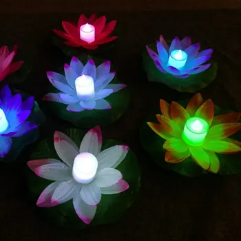 LED Lumina de Noapte Lotus Artificiale Plutitoare Lotus Lampa Fals Crin de Apă de Floare de Lotus Garden Piscină, Iaz, Fantana Jardin Decor 18-28cm