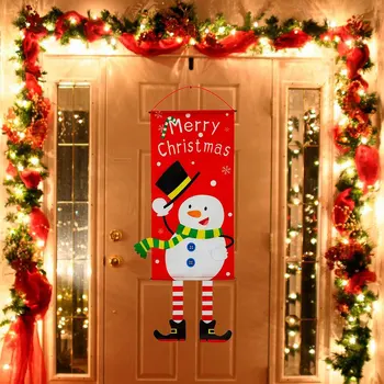 Crăciun Tematice Ușa Din Față Banner Agățat Decor Pridvor Semn Pânză Ornament Decor De Vacanță