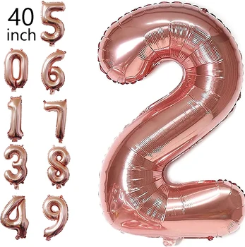 40Inch Număr Baloane Folie Crescut de Aur Roz Baloane pentru Petrecere de Aniversare de Nunta Aniversare Copil de Dus Decor